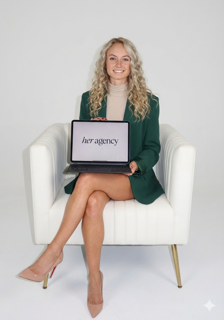 Kaela sitting with laptop